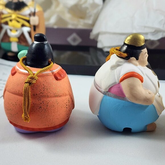 Rare Kyugetsu Seven Lucky Gods Bell Figurines Boxed Set Japanese Shichifukujin - Picture 6 of 10